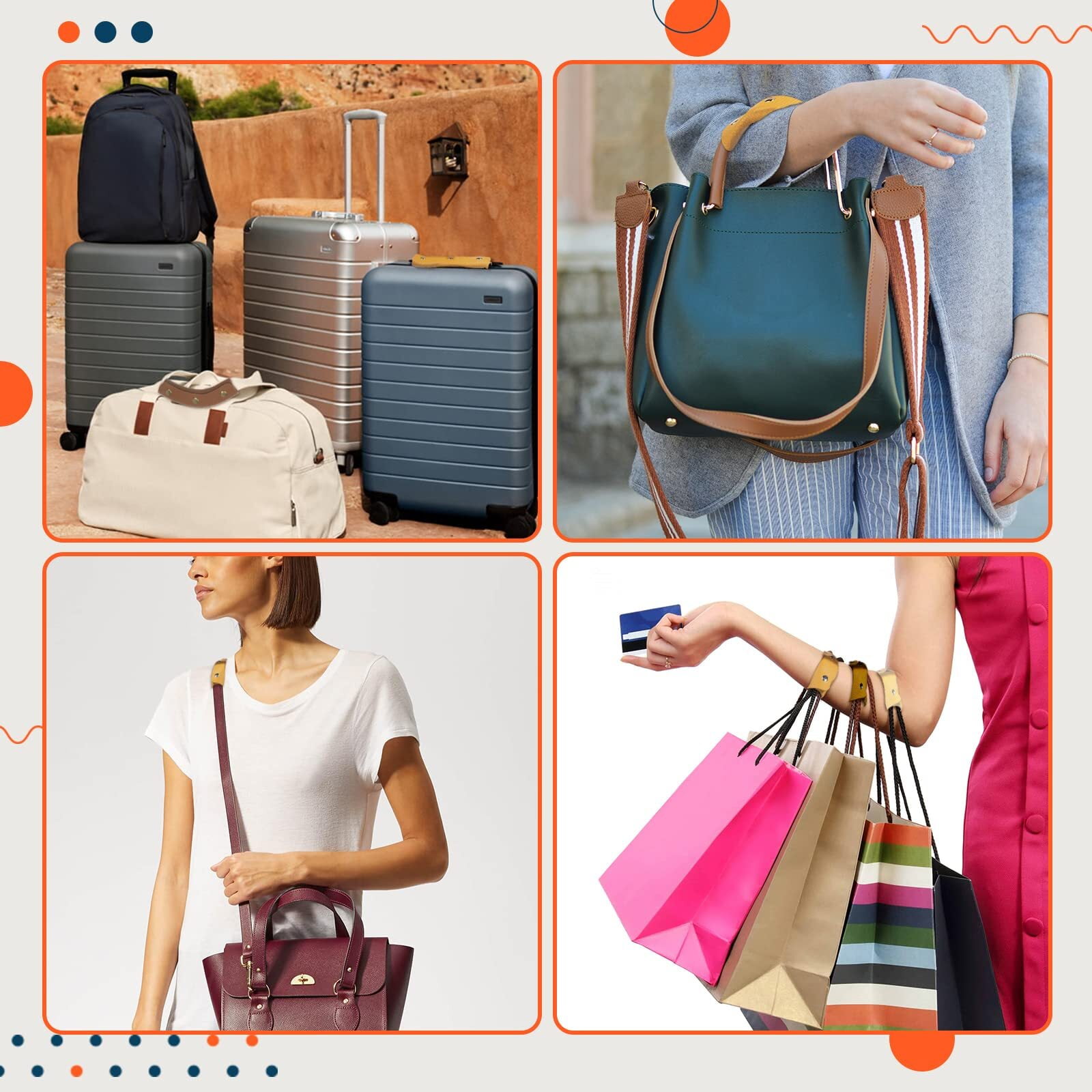 Handbag Handle Wrap Covers, Purse Wallet Handle Grip, Luggage Bag Handle  Protectors, Travel Anti-slip, Portable, Removable, And Reusable Accessories  - Temu