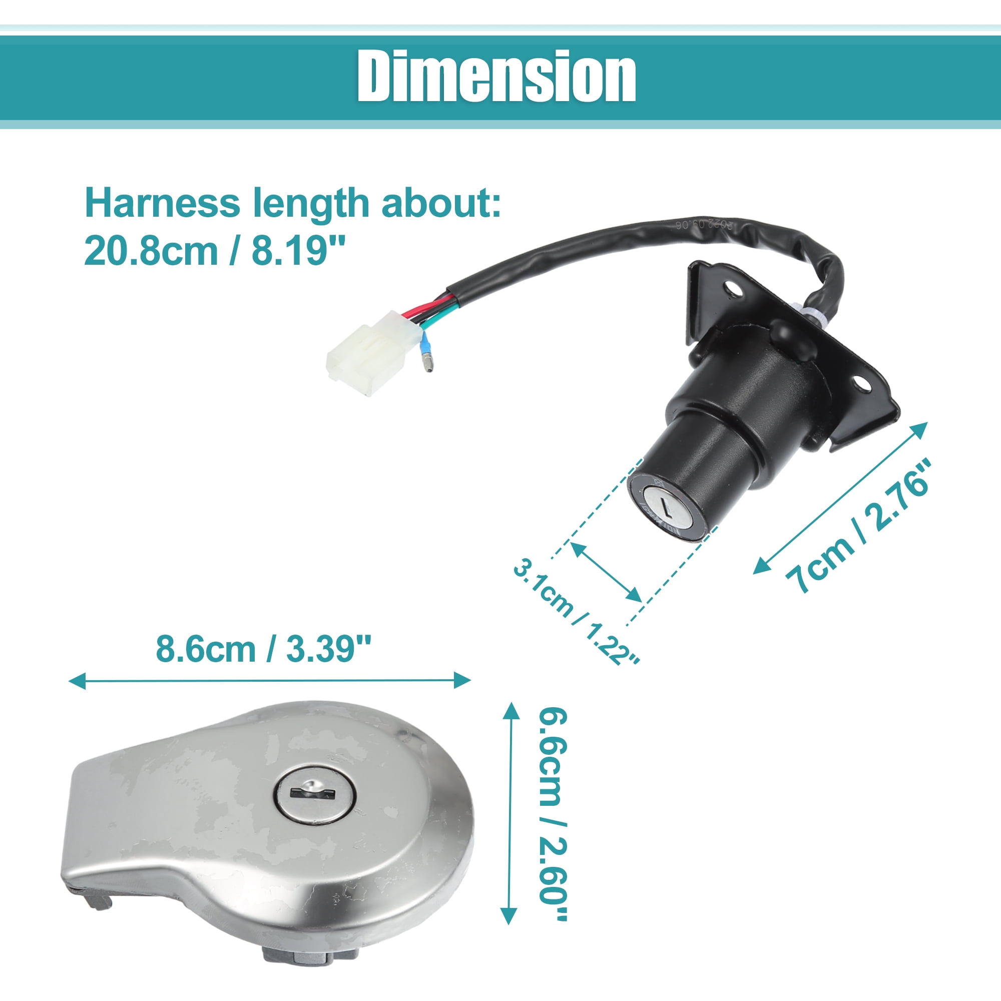 Unique Bargains Motorcycle Ignition Switch Cylinder Set for Yamaha XV250 XV125 VIRAGO