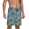 thumbnail image 2 of Kdxio Underwater Animals and Flowers Print Mens Sleep Shorts Bottoms Soft Comfy Pajama Wear Pants with Drawstring Pockets, 2 of 7