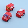 thumbnail image 3 of 6pcs Pull Back Car Friction Powered Car Toys Car Powered Toys Mini Truck Pull Back Cars Set for Boy Girl Gift, Fire Engine, 3 of 6
