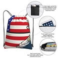thumbnail image 3 of Naloa American Astronaut Runs Forward Drawstring Backpack String Bag Cinch Water Resistant for Gym Shopping Sport Yoga, 3 of 6