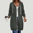 thumbnail image 7 of cocolona Long Hoodies for Women Fall Winter Casual Zipper Sweatshirts Jackets Long Sleeve Oversized Tunic Coats with Pockets, 7 of 7