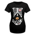 thumbnail image 3 of Halloween Maternity Shirt for Women Short Sleeve Floral Ruched Sides Tees Crewneck Casual Mama Pregnancy Blouses, 3 of 3