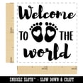 thumbnail image 2 of Welcome to the World Baby Shower Pregnancy Self-Inking Rubber Stamp Ink Stamper - Black Ink - Small 1 Inch, 2 of 7