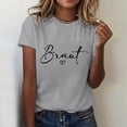 thumbnail image 2 of Womens Athletic Tops Women's Casual Fashion Shirt Women Blank Women Short Shirt Long Sleeve Tee for Long Sleeve Space Violet Womens Short T T Brown L, 2 of 4