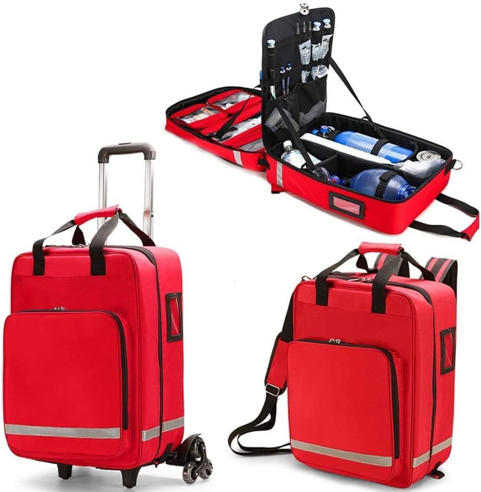 First Aid Backpack Empty Large, Camping First Aid Kit Trolley An All Purpose First Aid Kit for Emergencies At Home