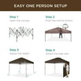 thumbnail image 3 of Best Choice Products 10x10ft Easy Setup Pop Up Canopy, Portable Tent w/ Side Wall, 1-Button Push, Case - Brown, 3 of 8