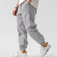 thumbnail image 2 of cfhntfmh Mens Jogger Pants Casual Loose Pants Elastic Waist Drawstring Lightweight Yoga Trousers with Pockets (Gray,XX-Large), 2 of 6