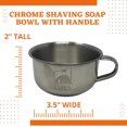 thumbnail image 2 of G.B.S Bol de Rasage Chromé - Acier Inoxydable Incassable, s'Adapte jusqu'à 3 oz, Durable pour la Maison, Complimente Tout Rasoir et Brosse à Raser, Finition Brillante pour Voyage, Base Quotidienne, 2 of 8