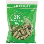 Dime Tubes Paper Coin Wrappers, 36 Per Pack