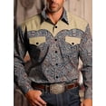 thumbnail image 3 of Men's Western Shirt Cowboy Soft Casual Button Down Shirt with Pockets Black M, 3 of 3
