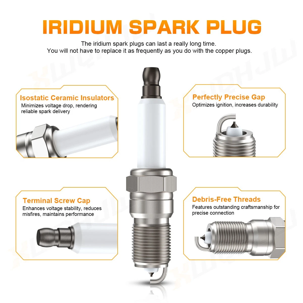For Chevrolet Silverado 1500 1999 - 2006 8 Pack Ignition Coils and 8 Iridium Spark Plugs and 8 Wire Set