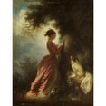 thumbnail image 2 of Jean-Honoré Fragonard 19x24 Black Ornate Framed Double Matted Museum Art Print Titled: The Love Figure (The Souvenir) (C.1775 - C.1780), 2 of 5