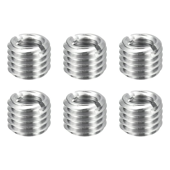 Uxcell 6pcs Thread Repair Inserts M12 x 1.75 Male to M8 x 1.25 Female Thread 8mm Long Stainless Steel Reducing Nuts Metric Self Tapping Sleeves