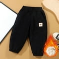 thumbnail image 2 of Piuwrlz Teen Boys Black Sweatpants Cotton Jogger Pants Plush Relaxed Fit Pant Black Size 9 Years, 2 of 6