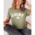 thumbnail image 4 of Retro Lucky White ink Shamrock Graphic Tee T-Shirt PLUS, 4 of 4