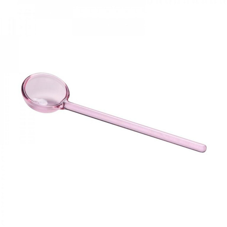 Zonghan Clearance Sale! Long Handle Iced Tea Spoon Coffee Spoon Hemispherical Ice Cream Spoon High Temperature Resistant Glass Cocktail Stirring Spoons,Pink