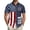 Blue, variant on Homeyce Men America's 250th Anniversary Hawaiian Shirt 4th Of July American Flag Printed Shirts Short Sleeve Button Down Patriotic Tops USA Independence Celebration Hawaiian Shirt,White XL