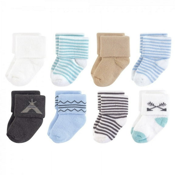 Touched by Nature Baby Boy Organic Cotton Socks, Charcoal, 0-6 Months