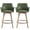 Green Faux Leather - 2PCS, variant on Zesthouse 25.8" Swivel Counter Height Bar Stools Set of 2, Upholstered Faux Leather Barstool with Curved Back and Wood Legs, Mid Century Modern Counter Height Chairs for Pub Kitchen Island, Green