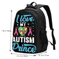 thumbnail image 5 of Daiia I Love My Autism Pattern USB Charging Backpack for Men and Women, Anti-Theft Backpack,Travel Backpack,School Backpack,College Backpack,Laptop Backpack, 5 of 7