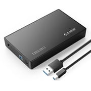 ORICO 3.5 inch External Hard Drive Enclosure USB3.0 to SATA III up to 16TB (Max),SSD/HDD Enclosure Case, Black(No Drive)