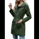 thumbnail image 1 of Chaqueta Impermeable Ligera para Mujer, con Capucha, Mangas Largas y Cremallera, para Actividades Al Aire Libre Verde Oscuro XXL, 1 of 9