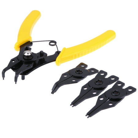 

Tiabiaya 4 in 1 Snap Ring Pliers Plier Set DIY Circlip Combination Retaining Clip Jewelry Circlip Pliers Internal External Ring Remover