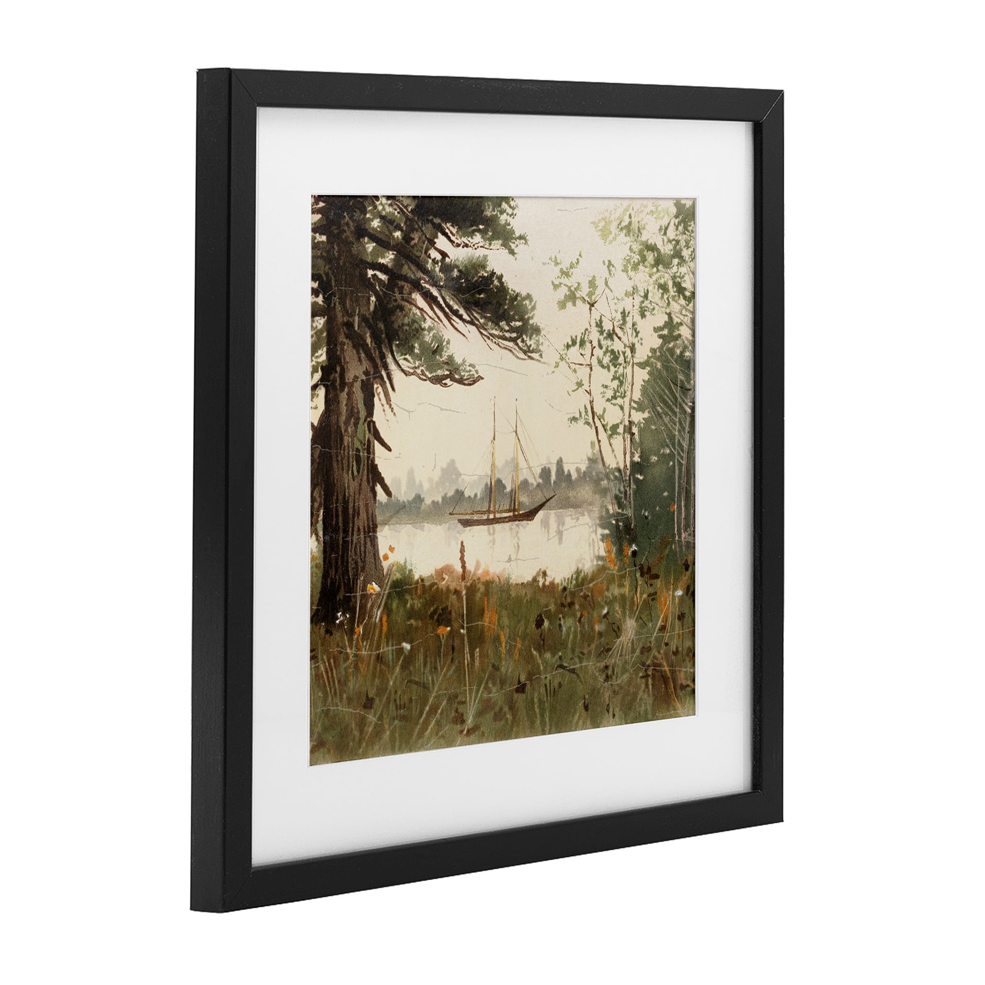 Stupell Industries Boating View Through Trees Black Framed Print Under Glass, design by Lula Bijoux & co.