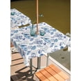 thumbnail image 2 of Outdoor Tablecloth with Umbrella Hole for Patio/Picnic/Party/Camping, Coastal Nautical Waterproof Table Cloth Square Cover Washable, Summer Ocean Beach Sea Corals Blue (60"x 60"), 2 of 8