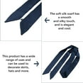 thumbnail image 5 of 2PCS 57.59×1.97 Inch Polyester Solid Color Long Neckerchief Silk Skinny Satin Scarf Handbag Handle Wrap Ribbon Necktie Scarf Belt Hair Headband Prussian Blue, 5 of 7