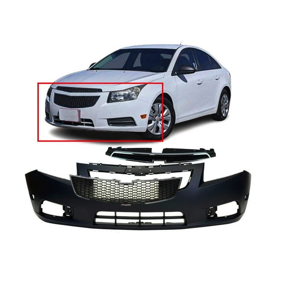 DCP Front Bumper Cover and Grille Set Kit For 2011-2014 Chevrolet Cruze. GM1000924