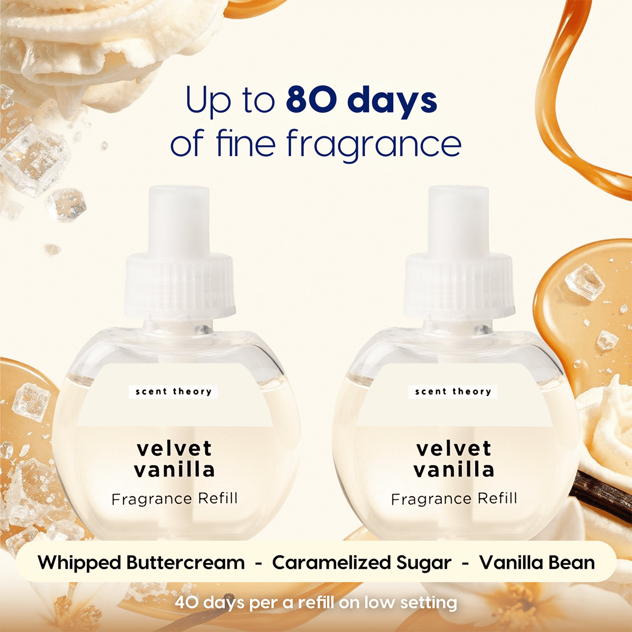 Scent Theory Fragrance Diffuser Refills, Velvet Vanilla, 0.67 oz, 2 Pack