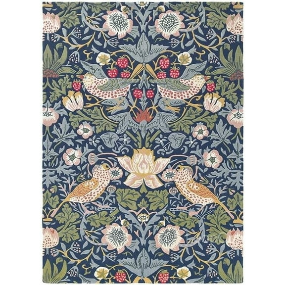 William Morris Handmade Garden-Inspired Floral & Botanical Wool Area Rug | Avyay Rugs - 2.6 x 8