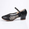 thumbnail image 4 of Aayomet Pumps Shoes Women Women's Middle Heel Mesh Buckle Latin Dance Shoes Single Shoe Dance Shoes,Black 7, 4 of 5