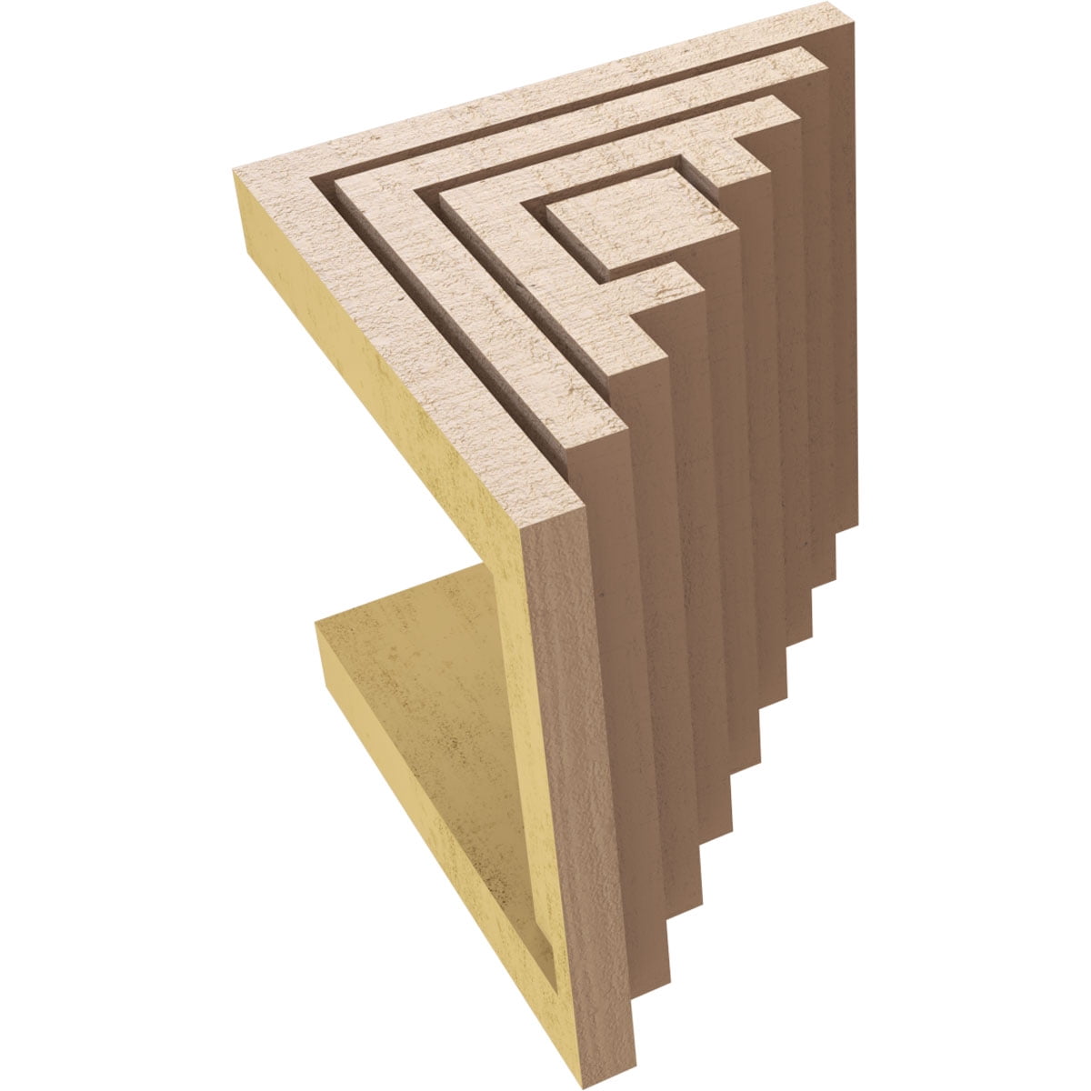 7"W x 7"D x 7"H Wide Landon Rough Cedar Woodgrain TimberThane Corbel, Primed Tan