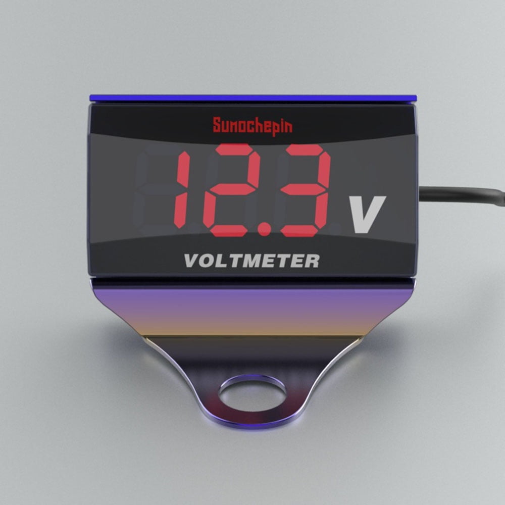 Motorcycle Voltage+Time Voltmeter Meter Digital Display Waterproof Replace Parts