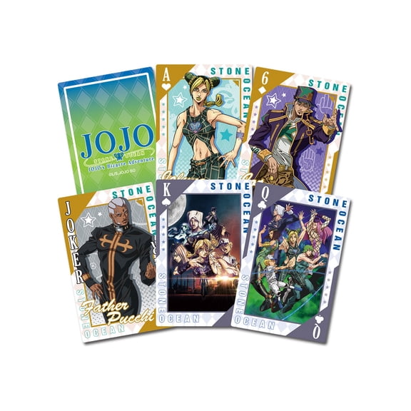 Jojos S5 Stone Ocean - Main Character With Pattern Playing Cards