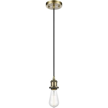Innovations 516-1P-AB Bare Bulb 1 Light Mini Pendant part of the Ballston Collection, Antique Brass