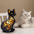 thumbnail image 2 of Cat Lamp,Cat Night Light, Retro Cat Lamp with Colored Glass, Cat Series Art Night Light, Resin Desk lamp, Suitable for Bedroom, Warm Animal Night Light, Suitable for Home Decoration and Gifts, 2 of 6