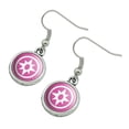 thumbnail image 2 of Green Lantern Blackest Night Star Sapphire Logo Novelty Dangling Drop Charm Earrings, 2 of 5