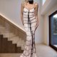 thumbnail image 1 of Vestidos de Fiesta Elegantes con tirantes y lazo para mujer vestido elegante sin espalda traje de playa Sexy Ygjytge Beige T M para Mujer, 1 of 8