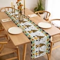 thumbnail image 3 of Table Runner 48 Inches Long for Kitchen Dining, Spring Bee Gnomes Dresser Scarf Farmhouse, Dining Table Decorations for Wedding/Parties, Sunflowers Black Plaid Grey Wooden 13 x 48 In, 3 of 8