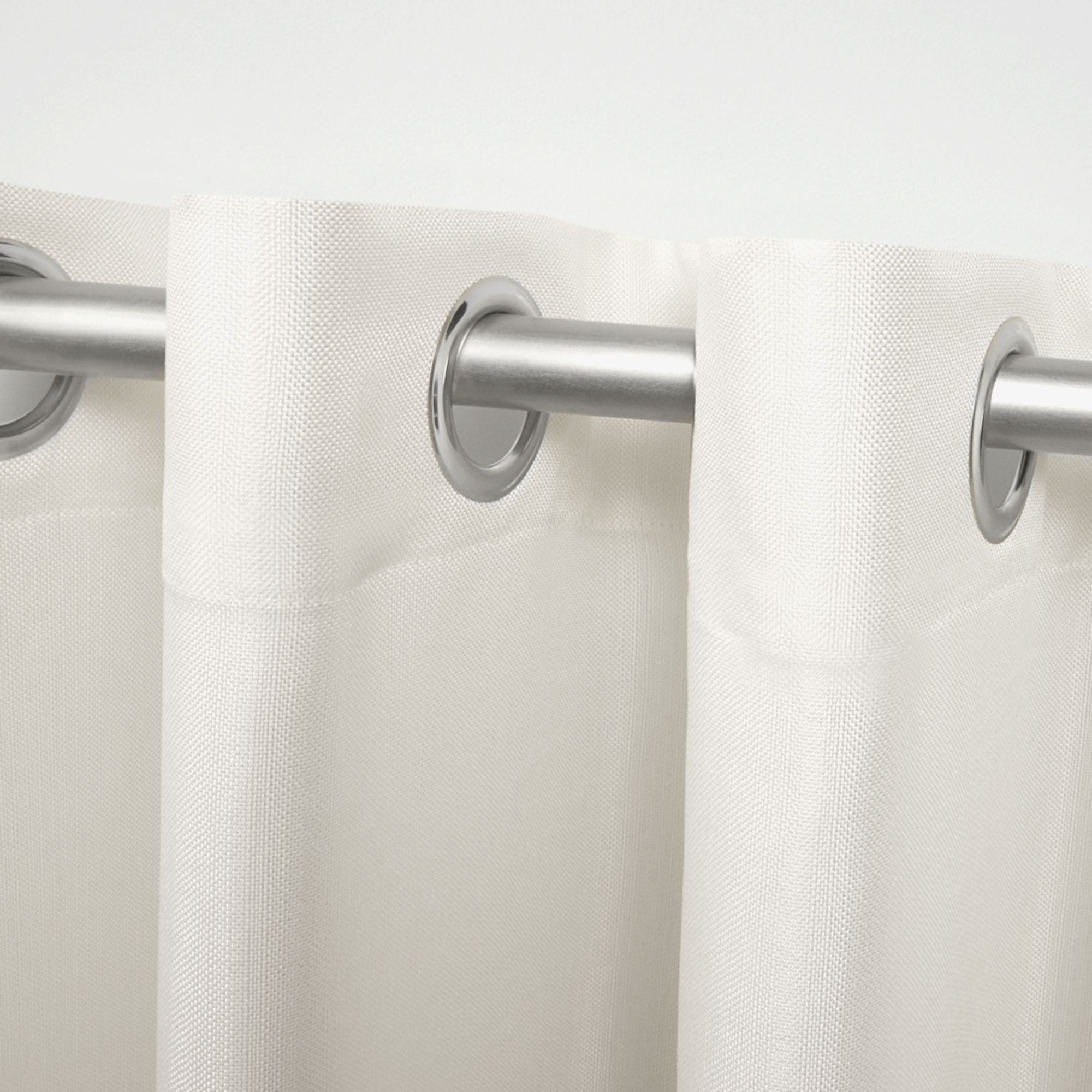 Exclusive Home Curtains Biscayne Indoor/Outdoor Two Tone Textured Grommet Top Curtain Panel Pair, 54x96, Ivory