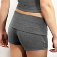 thumbnail image 5 of Summer Slim Yoga Shorts Women Casual Solid Color Fold Over Low Waist Lounge Shorts, 5 of 10