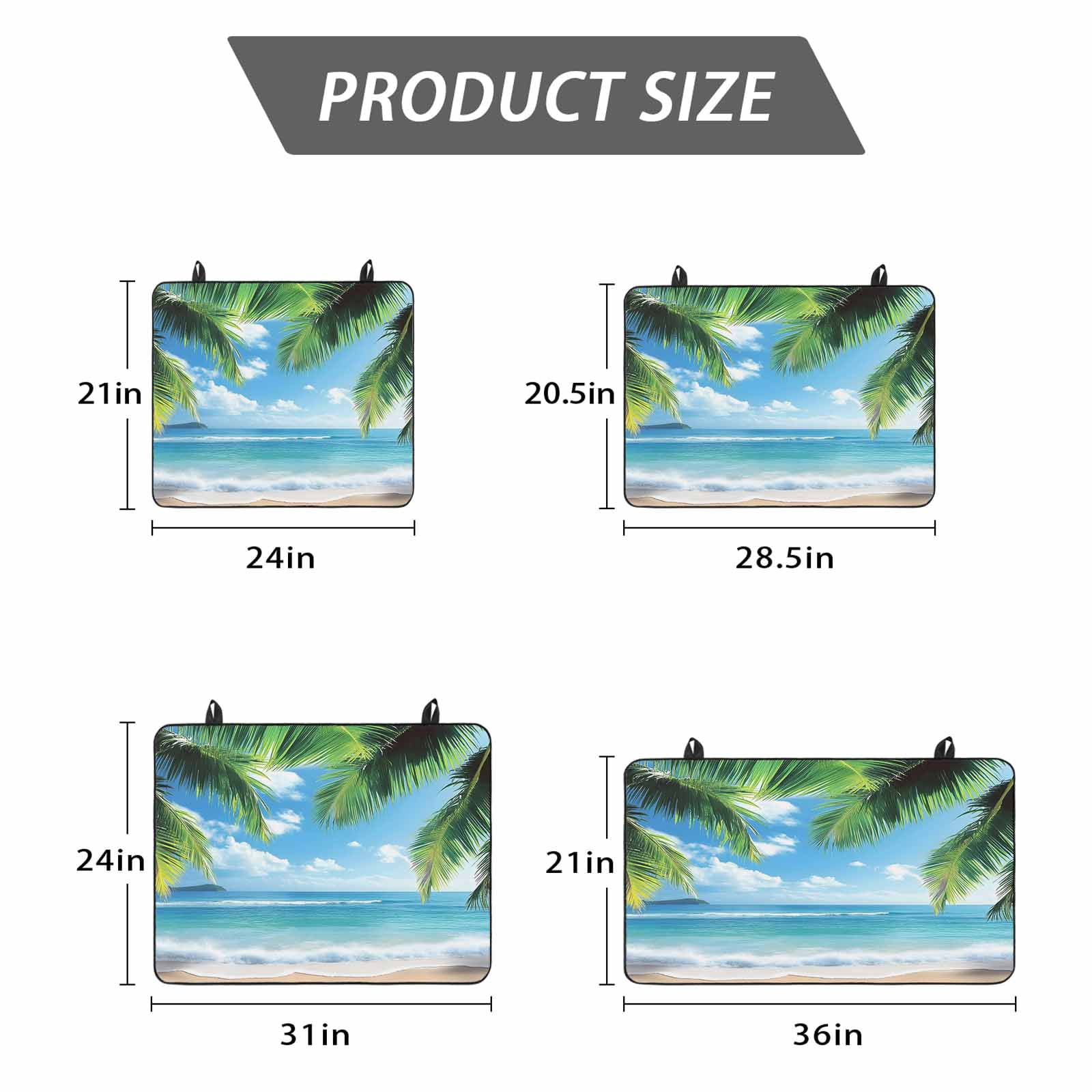 Beach Ocean Waves Stove Top Cover for Electric Stove, Heat-proof & Non Slip Glass Top Stove Cover Protector, Summer Tropical Palm Tree Leaves Kitchen Flat Cooktop Rubber Mat 24x21 Inches