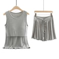 thumbnail image 3 of Seductiva Short Sleeve Pj Set Women's Cotton Pyjamas Short Pyjama Set Sleeveless Shirt Function Maternity Fashion Pyjamas Short Sleepwear for Pregnancy 0 2PC, 3 of 4