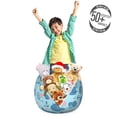 thumbnail image 3 of Whale Storage Toy Bag Chair, Happy Smiling Sea Animals with Coral Reef Anchor Starfish and Shells, Stuffed Animal Organizer Washable Bag, Small Size, Pale Blue Navy Blue, by Ambesonne, 3 of 3