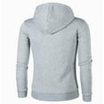 thumbnail image 4 of XFLWAM Men's Casual Hoodies Sweatshirt Hipster Gym Long Sleeve Drawstring Solid Color Pullover Hooded Gray L, 4 of 5