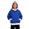 thumbnail image 3 of LYHaoo Soft Girls Pullover Hoodie With Front Pocket Cozy Fleece Sweatshirt For Kids Casual Wear And Outdoor Activities School Uniform Sweatshirts Sizes 10-11 Years(Blue), 3 of 6